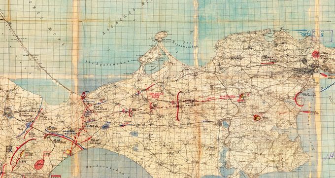 Карта с обстановкой на подступах к Керченскому полуострову по состоянию на 2 января 1942 года