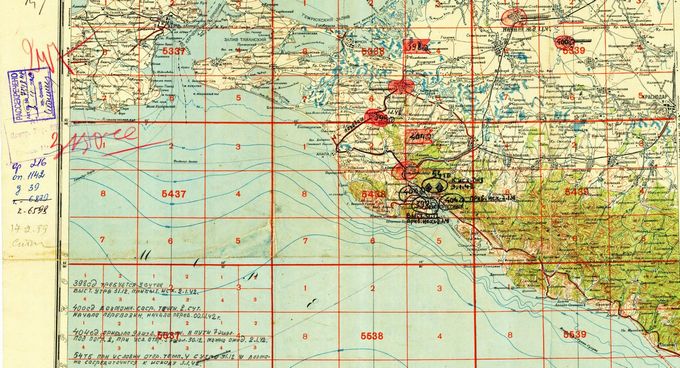 Карта с обстановкой вокруг Анапы по состоянию на 3 января 1942 года (2-й вариант)